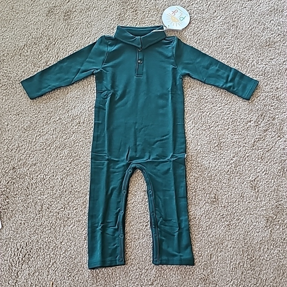 Little Sleepies Emerald Green Bamboo Romper 12-18 Months